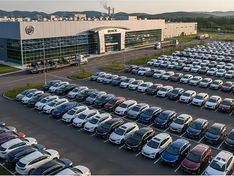 Many Buick vehicles in a lot
